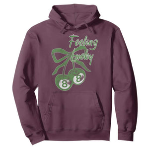 Cherry 8 Ball Hoodie Feeling Lucky Girl Syndrome Coquette St Patricks Day TS10 Maroon Print Your Wear