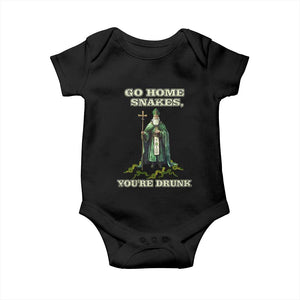 Funny St. Patrick's Day Baby Onesie Go Home Snakes, You're Drunk TS10 Black Print Your Wear