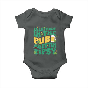 St. Patrick's Day Pub Baby Onesie Everybody In The Pub Getting Tipsy Irish Pub TS10 Dark Heather Print Your Wear