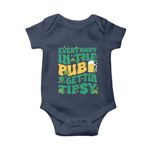 St. Patrick's Day Pub Baby Onesie Everybody In The Pub Getting Tipsy Irish Pub TS10 Navy Print Your Wear
