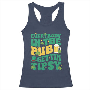 St. Patrick's Day Pub Racerback Tank Top Everybody In The Pub Getting Tipsy Irish Pub TS10 Navy Print Your Wear