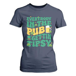 St. Patrick's Day Pub T Shirt For Women Everybody In The Pub Getting Tipsy Irish Pub TS10 Navy Print Your Wear