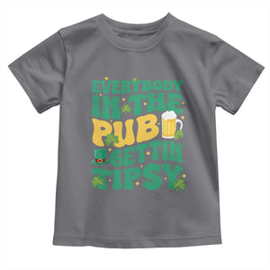 St. Patrick's Day Pub Toddler T Shirt Everybody In The Pub Getting Tipsy Irish Pub TS10 Charcoal Print Your Wear
