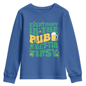 St. Patrick's Day Pub Youth Sweatshirt Everybody In The Pub Getting Tipsy Irish Pub TS10 Royal Blue Print Your Wear