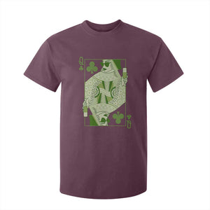 St. Patrick's Day Pub T Shirt For Kid Queen of Clubs Fun Green Pub TS10 Maroon Print Your Wear