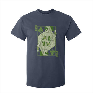 St. Patrick's Day Pub T Shirt For Kid Queen of Clubs Fun Green Pub TS10 Navy Print Your Wear