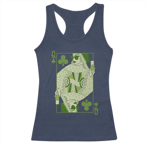 St. Patrick's Day Pub Racerback Tank Top Queen of Clubs Fun Green Pub TS10 Navy Print Your Wear