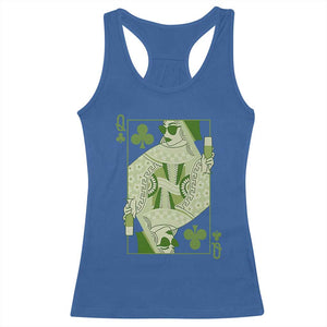 St. Patrick's Day Pub Racerback Tank Top Queen of Clubs Fun Green Pub TS10 Royal Blue Print Your Wear