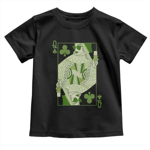 St. Patrick's Day Pub Toddler T Shirt Queen of Clubs Fun Green Pub TS10 Black Print Your Wear