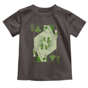 St. Patrick's Day Pub Toddler T Shirt Queen of Clubs Fun Green Pub TS10 Dark Chocolate Print Your Wear