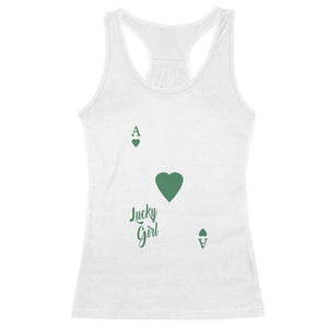St Patricks Day Irish Lucky Girl Racerback Tank Top TS10 White Print Your Wear