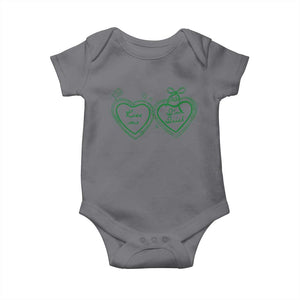 Kiss Me I'm Irish Baby Onesie Green Heart Locket St. Patrick's Day Pride TS10 Charcoal Print Your Wear