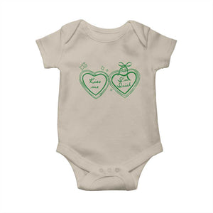 Kiss Me I'm Irish Baby Onesie Green Heart Locket St. Patrick's Day Pride TS10 Sand Print Your Wear