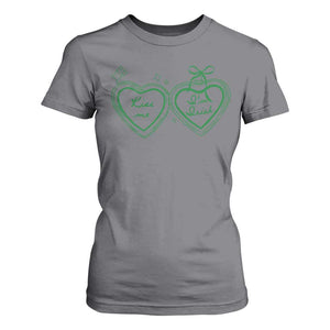 Kiss Me I'm Irish T Shirt For Women Green Heart Locket St. Patrick's Day Pride TS10 Charcoal Print Your Wear