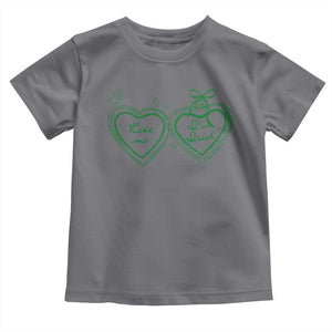 Kiss Me I'm Irish Toddler T Shirt Green Heart Locket St. Patrick's Day Pride TS10 Charcoal Print Your Wear