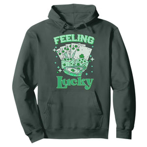 St. Patrick's Day Casino Feeling Lucky Hoodie Las Vegas Girls Trip TS10 Dark Forest Green Print Your Wear