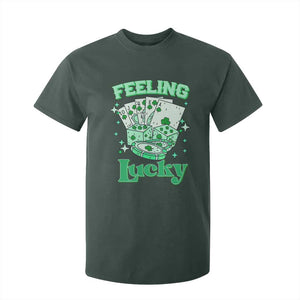 St. Patrick's Day Casino Feeling Lucky T Shirt For Kid Las Vegas Girls Trip TS10 Dark Forest Green Print Your Wear