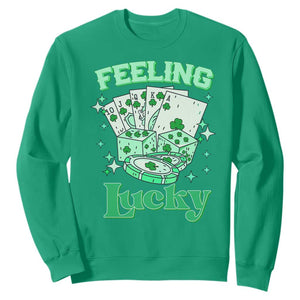 St. Patrick's Day Casino Feeling Lucky Sweatshirt Las Vegas Girls Trip TS10 Irish Green Print Your Wear