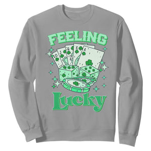 St. Patrick's Day Casino Feeling Lucky Sweatshirt Las Vegas Girls Trip TS10 Sport Gray Print Your Wear