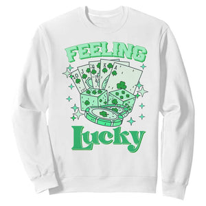 St. Patrick's Day Casino Feeling Lucky Sweatshirt Las Vegas Girls Trip TS10 White Print Your Wear