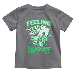 St. Patrick's Day Casino Feeling Lucky Toddler T Shirt Las Vegas Girls Trip TS10 Charcoal Print Your Wear