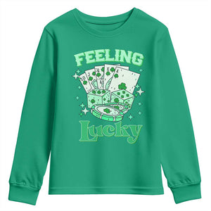 St. Patrick's Day Casino Feeling Lucky Youth Sweatshirt Las Vegas Girls Trip TS10 Irish Green Print Your Wear