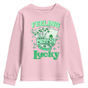 St. Patrick's Day Casino Feeling Lucky Youth Sweatshirt Las Vegas Girls Trip TS10 Light Pink Print Your Wear