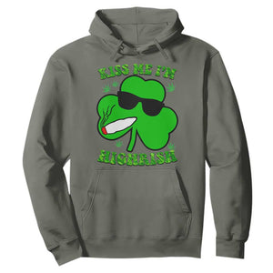 Funny St. Patrick's Day Marijuana Hoodie Kiss Me I'm Highrish 420 High Irish Weed TS10 Military Green Print Your Wear