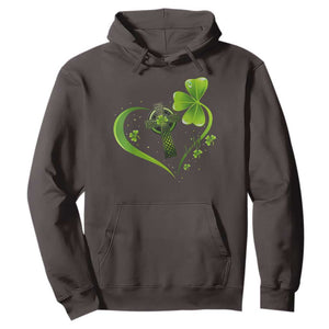 St Patricks Day Hoodie Lucky Clover Irish Shamrock Celtic Cross TS10 Dark Chocolate Print Your Wear