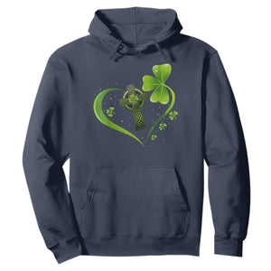 St Patricks Day Hoodie Lucky Clover Irish Shamrock Celtic Cross TS10 Navy Print Your Wear