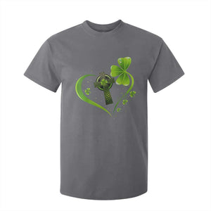 St Patricks Day T Shirt For Kid Lucky Clover Irish Shamrock Celtic Cross TS10 Charcoal Print Your Wear