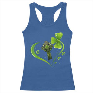 St Patricks Day Racerback Tank Top Lucky Clover Irish Shamrock Celtic Cross TS10 Royal Blue Print Your Wear