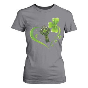 St Patricks Day T Shirt For Women Lucky Clover Irish Shamrock Celtic Cross TS10 Charcoal Print Your Wear