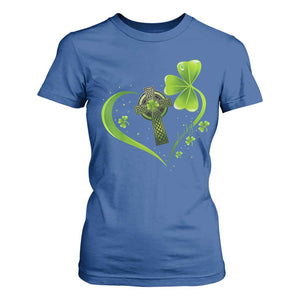 St Patricks Day T Shirt For Women Lucky Clover Irish Shamrock Celtic Cross TS10 Royal Blue Print Your Wear