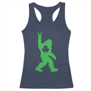 St Patricks Day Bigfoot Racerback Tank Top Irish Sasquatch Shamrock TS10 Navy Print Your Wear