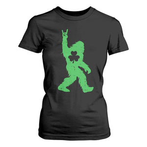 St Patricks Day Bigfoot T Shirt For Women Irish Sasquatch Shamrock TS10 Black Print Your Wear