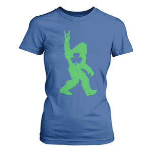 St Patricks Day Bigfoot T Shirt For Women Irish Sasquatch Shamrock TS10 Royal Blue Print Your Wear