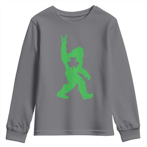 St Patricks Day Bigfoot Youth Sweatshirt Irish Sasquatch Shamrock TS10 Charcoal Print Your Wear