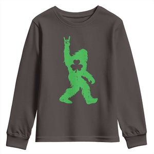 St Patricks Day Bigfoot Youth Sweatshirt Irish Sasquatch Shamrock TS10 Dark Chocolate Print Your Wear