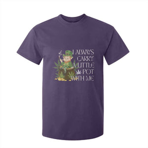 Funny Saint Patricks Day T Shirt For Kid I Always Carry A Little Pot With Me Cannabis Smokers Irish TS10 Purple Print Your Wear