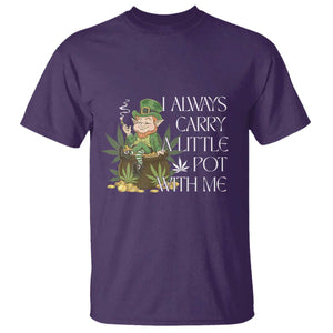 Funny Saint Patricks Day T Shirt I Always Carry A Little Pot With Me Cannabis Smokers Irish TS10 Purple Print Your Wear