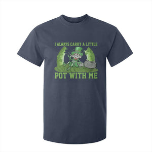 Funny St. Patrick's Day T Shirt For Kid Weed Lover I Always Carry A Little Pot With Me TS10 Navy Print Your Wear