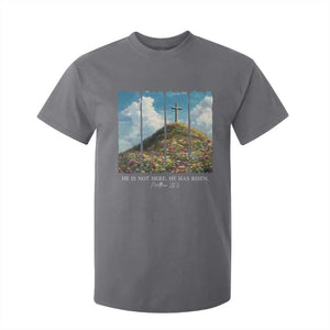 Christian Easter T Shirt For Kid He Is Not Here He Has Risen TS10 Charcoal Print Your Wear