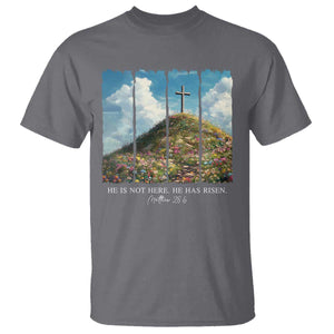 Christian Easter T Shirt He Is Not Here He Has Risen TS10 Charcoal Print Your Wear