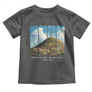 Christian Easter Toddler T Shirt He Is Not Here He Has Risen TS10 Dark Heather Print Your Wear