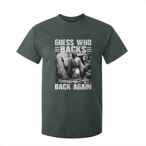 Easter Religious T Shirt For Kid Guess Who's Back Back Again Jesus Christian TS10 Dark Forest Green Print Your Wear