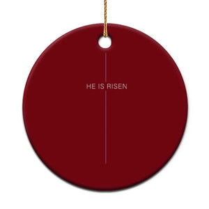 Easter Cross He Is Risen Ceramic Ornament Cross Subtle Christian Minimal Religious Faith Jesus TS10 1pc Red Print Your Wear