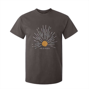 He Is Risen T Shirt For Kid Sunburst Vintage Jesus Religious Easter Day Christians TS10 Dark Chocolate Print Your Wear