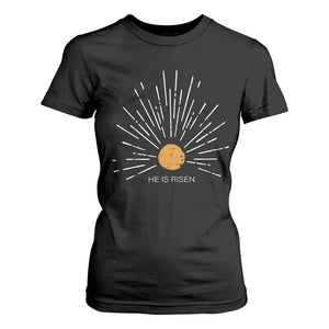 He Is Risen T Shirt For Women Sunburst Vintage Jesus Religious Easter Day Christians TS10 Black Print Your Wear
