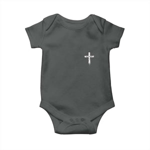 Easter Christian Cross Religious He Is Risen Baby Onesie TS10 Dark Heather Print Your Wear